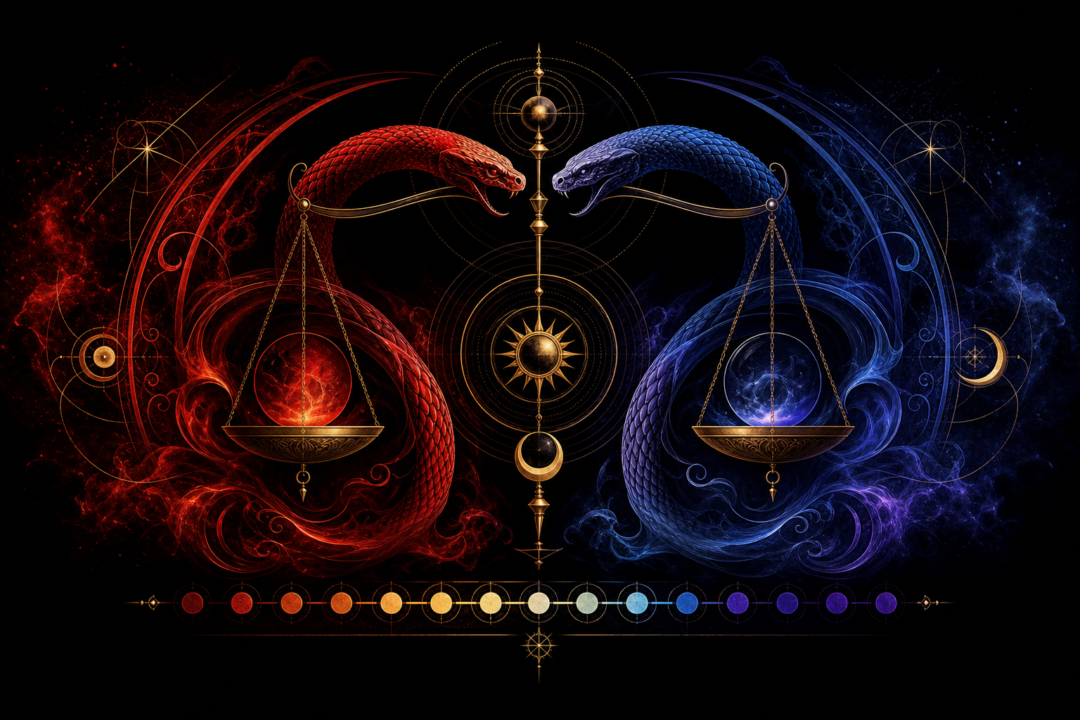 Polarity — Hermetic principle illustration for Serpent Earth